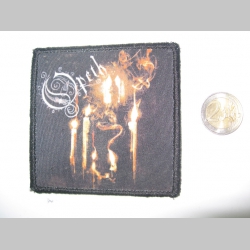 Opeth ofsetová nášivka po krajoch obšívaná  cca. 9x9cm